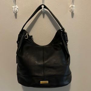 Cole Haan Black Leather Bucket Hobo Bag